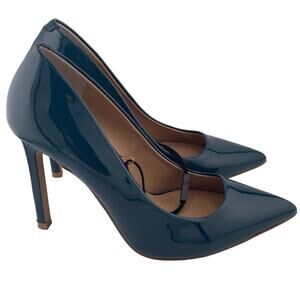 NWOB Express Dark Teal Pointed Toe Heel Pump Size 7M